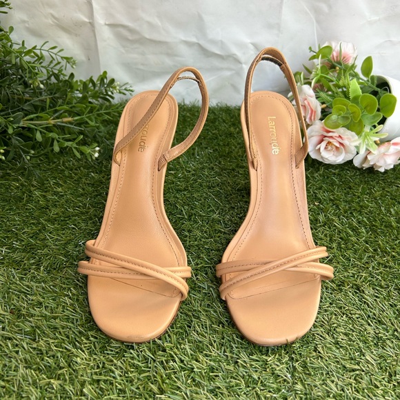 Larroude Nude Strappy Heels - Picture 12 of 16